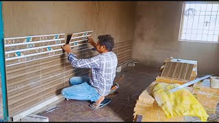 Wall tiles fitting  wall tiles install  wall tile kaise lagaye  how to install wall tile [upl. by Nevek]