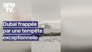 Les images rares de Dubaï frappée par une tempête [upl. by Catton552]