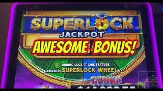 HERE WE GOOOOO I GOT THE WHEEL Huge Win on high limit Superlock Lock it Link [upl. by Annayt975]