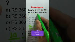 Porcentagem de Porcentagem dicasdematematica mathproblem edutuber matematica [upl. by Asirral879]