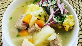 Receta de Sancocho Blanco delicioso caldo típico ecuatoriano sancocho recetas caldo [upl. by Kym]