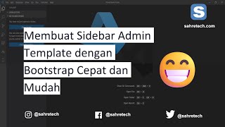 Membuat Sidebar Admin Template dengan Bootstrap Cepat dan Mudah tutorial pemrograman website [upl. by Kristie]