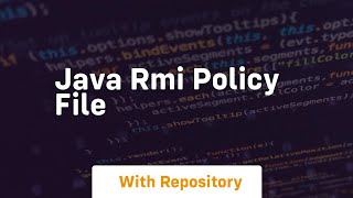 java rmi policy file [upl. by Sayed765]