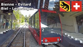 Funiculaire BienneEvilard  Leubringenbahn Apr 20244K switzerland funicular Bienne [upl. by Lynette823]