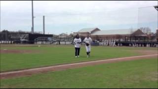 Denard Robinson throws first pitch [upl. by Tedric]