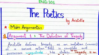 The Poetics  Aristotle  Arguments ENG301 5thsemester pu [upl. by Casey14]