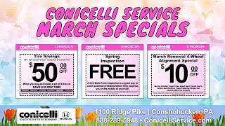 March into Savings at Conicelli Honda 10 Off Alignment 50 Off Tires amp Free Inspection 🌼💨 [upl. by Ahselyt]