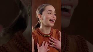 Emilia Clarke ✨ SHOCKS 👑 Olivia Colman with fake Californian accent 😱 shorts [upl. by Valdis488]