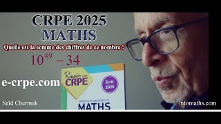 CRPE 2025 ÉPREUVE ÉCRITE DE MATHÉMATIQUES [upl. by Dranyer]