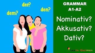 Nominativ Akkusativ Dativ  3 Cases in German  Learn German Grammar  A1A2 [upl. by Bennie423]