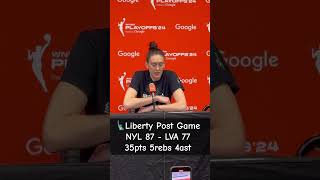 NYL Post Game  Sabrina Ionescu amp Breanna Stewart  NYL 87  LVA 77 [upl. by Enrobso]