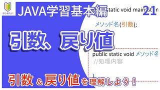 【Java入門】21引数、戻り値を初心者向けに解説 [upl. by Atled]