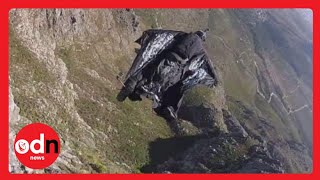 New footage Jeb Corliss crashes into Table Mountain [upl. by Eirroc443]