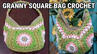 GRANNY SQUARE SHOULDER BAG CROCHET [upl. by Hoeg]