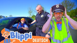 Blippi erkundet ein Polizeiauto  Blippi Deutsch   Abenteuer und Videos für Kinder [upl. by Onaicilef]