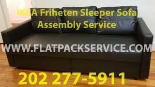 IKEA FRIHETEN Sleeper Sofa bed Assembly Service Washington DC ✪ FLATPACKSERVICECOM ✪ 703 8287504 [upl. by Ahsenac115]