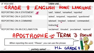 English home language grade 8 apostrophe Term 3 mathszoneafricanmotives mathswithadmirelightone [upl. by Helena]