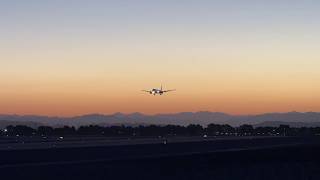 26R arrival – United Airlines Boeing 777322ER lands at Las Vegas  N2737U [upl. by Delos]