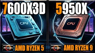 7600X3D vs 5950X Benchmarks  Gaming Benchmarks  Applications Tests [upl. by Aihsyn758]