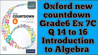 Ex 7C Q 14 to 16 solved 😍🤗 Introduction to Algebra Oxford new countdown class 6 chapter 7 [upl. by Leunad]