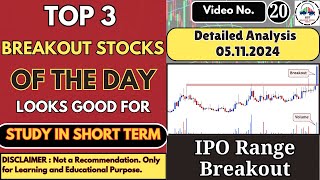 Top 3 Breakout stocks of the Day  05112024  Breakout Stocks Today  Breakout Stocks [upl. by Alard]