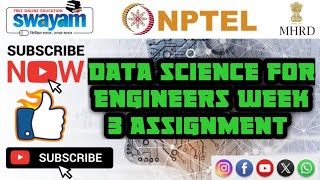 data science for engineers  WEEK3 Quiz assignment Answers 3 2024  NPTEL [upl. by Canfield]