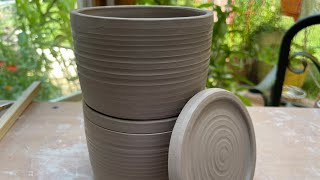 Pottery stacked lidded pots [upl. by Adigun123]