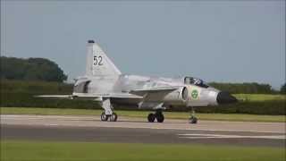 SAAB Viggen AJS37 swedish historic flight at Waddington Airshow 2013 [upl. by Fanny]