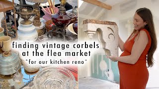 finding vintage corbels at the flea market for our kitchen renovation [upl. by Sisile]