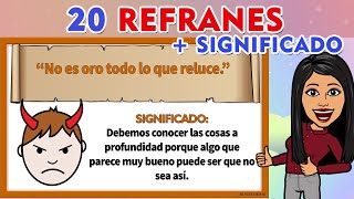 20 Ejemplos De Refranes CON SU SIGNIFICADO I Refranes  Significado [upl. by Fasto]