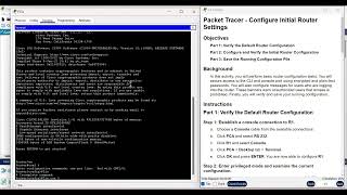 1014 Packet Tracer  Configure Initial Router Setting [upl. by Heinrike]