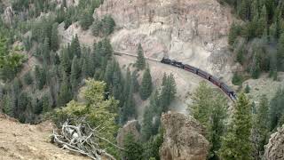 Cumbres amp Toltec Scenic Railroad  487 at Mud Tunnel amp Phantom Curve [upl. by Elfrida301]