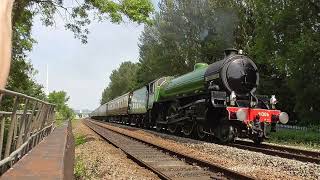 Mayflower steam engine leaves Exeter and heads west [upl. by Ecyrb]