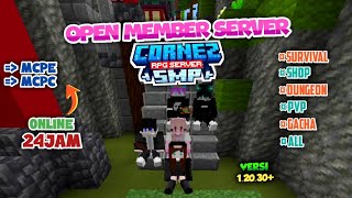 OPEN MEMBER SERVER CORNEZ SMP PUBLIK MCPE amp MCPC  MINECRAFT PE 12030 [upl. by Noslrac10]