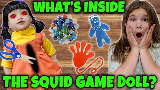 Whats Inside Squid Game Doll Cutting Open Creepy Doll [upl. by Amsirac]