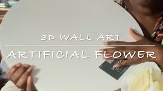 3D wall art DIY with Artificial Flowers amp Plaster [upl. by Hadeehsar]