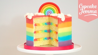 The Ultimate Rainbow Cake Recipe  Cupcake Jemma [upl. by Baseler]