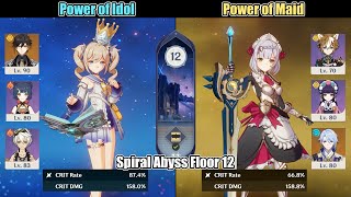 Barbara DPS amp Noelle DPS  Spiral Abyss 12  Genshin Impact 27 [upl. by Ydnahs]