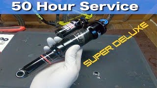 RockShox SUPER DELUXE 50 Hour Service Tutorial [upl. by Franky440]