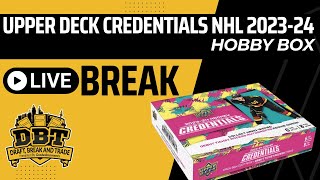 DBT LIVE Breaks  Upper Deck Credentials NHL 202324  PSA Reveal  shop discord whatsapp [upl. by Fidele]