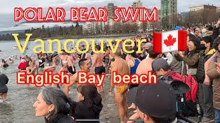 🇨🇦Polar Bear Swim at English Bay beach January every year VancouverBCCanada [upl. by Almire130]