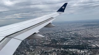 Scenic Air France A220300 landing into Paris Charles de Gaulle International Airport [upl. by Sharity]