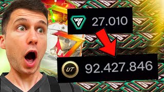 INSANO ABRI 27K DE FC POINTS EM UMA CONTA COM 92 MILHÕES DE COINS 🤑🤑 EA FC 24 ULTIMATE TEAM [upl. by Arayt889]