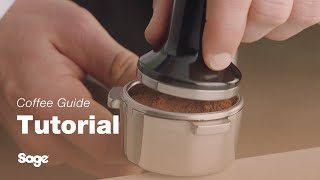 The Barista Express™  How to tamp and trim your coffee grounds evenly  Sage Appliances UK [upl. by Edwine249]