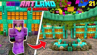 HAGO UNA SALA DE COFRES AUTOMATICA GIGANTE BAJO TIERRA EN MINECRAFT  ArtLand Cap 21 [upl. by Rusel]