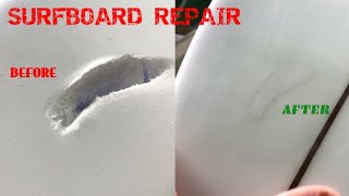 Easiest technique for professionallevel surfboard repair Links to materials in description [upl. by Concettina]