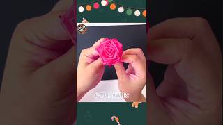 DIY Ribbon Flower Tutorialviralshortsart [upl. by Porter995]