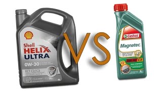 Shell Helix Ultra 0W30 vs Castrol Magnatec 5W40 cold oil test [upl. by Pauli]