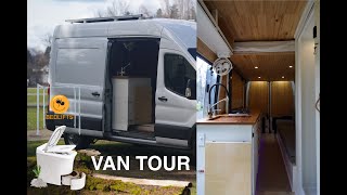 Van Tour  Ford Transit Happijac Bed Lift Cinderella Toilet Shower 12V AC 2 Beds [upl. by Rossuck774]