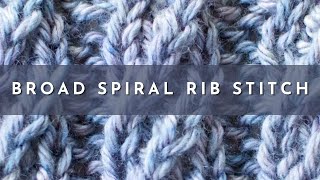 The Broad Spiral Cable Rib Stitch  Knitting Stitch Pattern  English Style [upl. by Leahcimaj824]